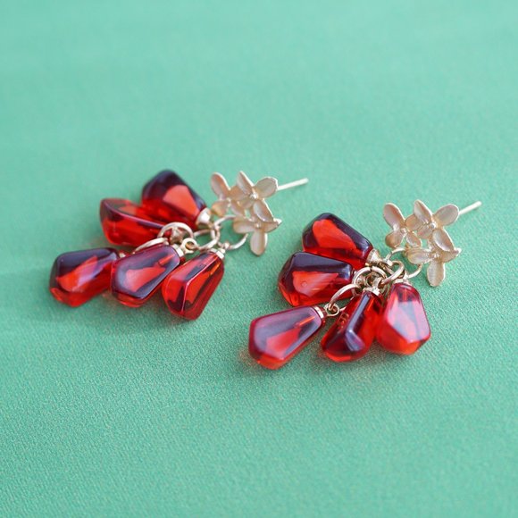 New Handmade pomegranate earrings - Picture 1 of 3